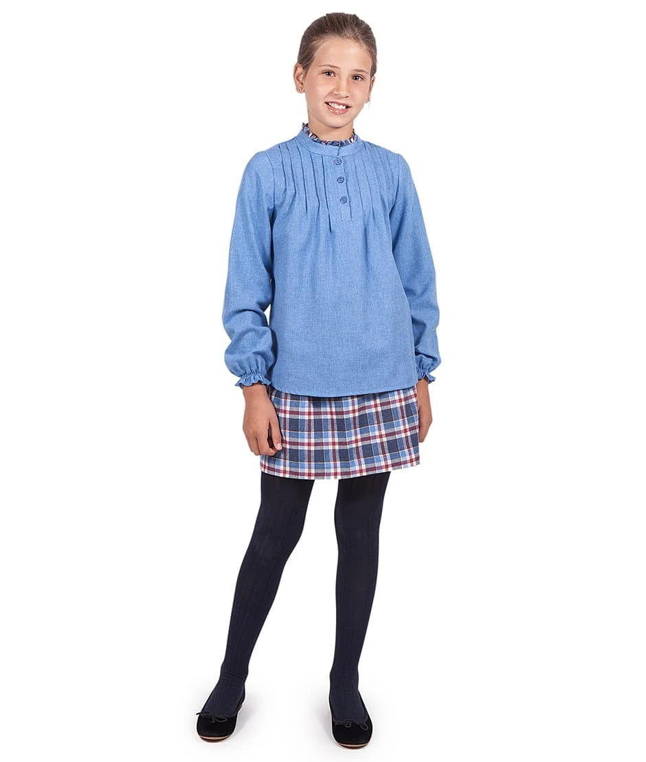 Bluse Langärmlig In Blau 2 Bluse Langärmlig In Blau – Bild 2