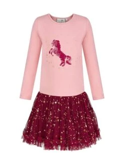 Kleid In Rosa/ Bordeaux