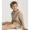 Frottee-Poloshirt In Beige