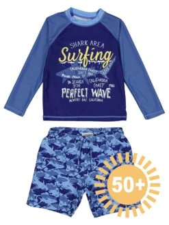 2tlg. Badeoutfit In Dunkelblau