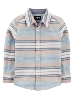 OshKosh Hemd In Beige/ Hellblau