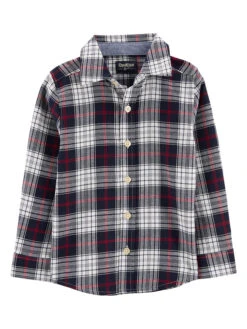 OshKosh Hemd In Weiß/ Rot