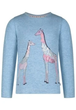 Longsleeve Girls LS Print Seq Giraffes In Blue Melange