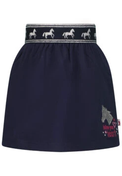 Rock Girls Skirt Horse EmbStuds In Navy