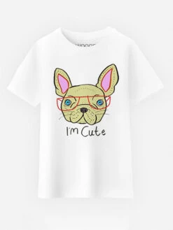 Shirt "I Am Cute" In Weiß